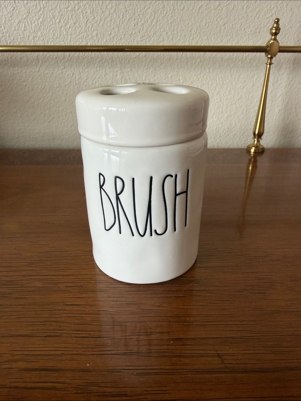 Rae Dunn White Ceramic Brush Holder NEW